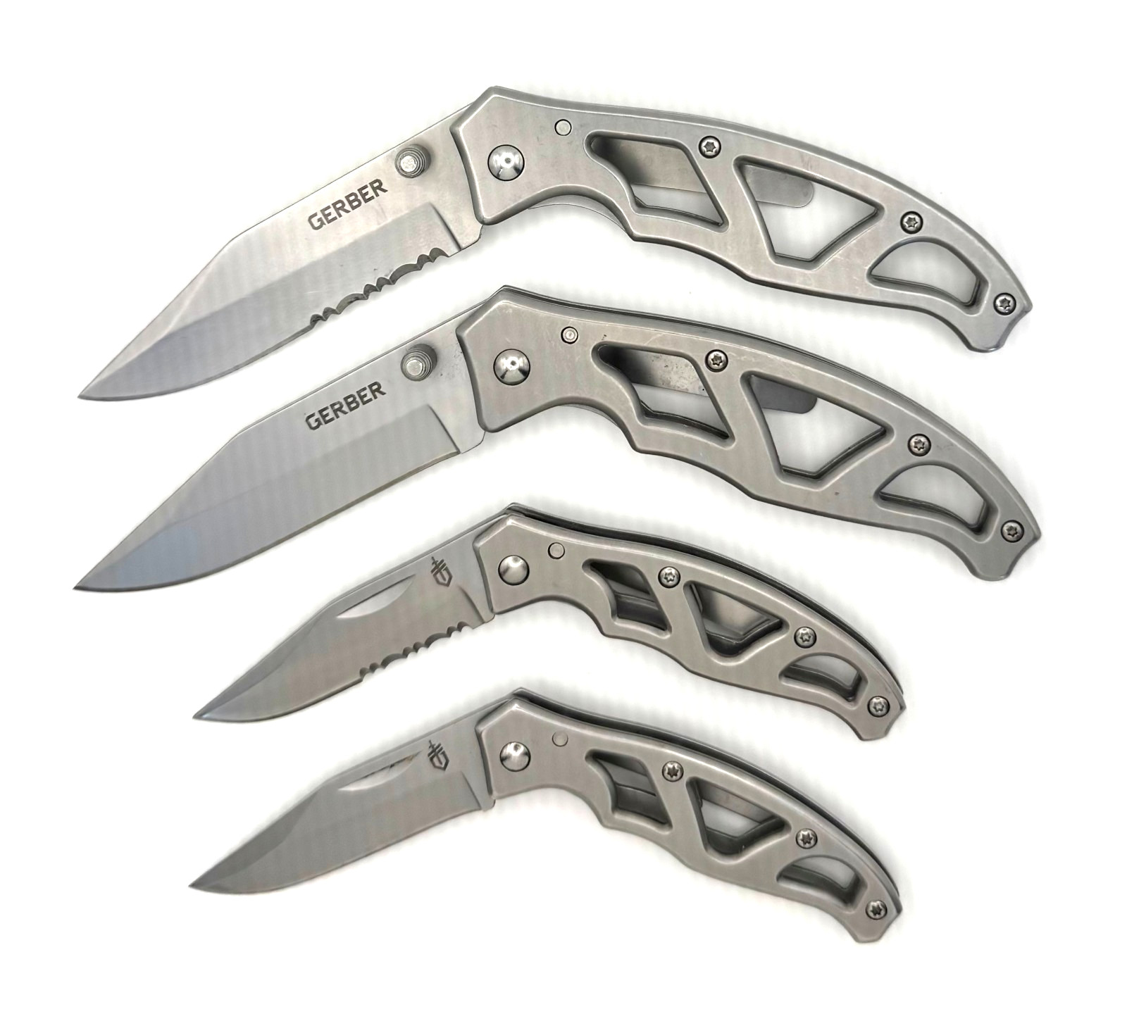 Gerber Paraframe Combo  Pack | Lot of 4 Knives | Mini & I | Plain & Serrated