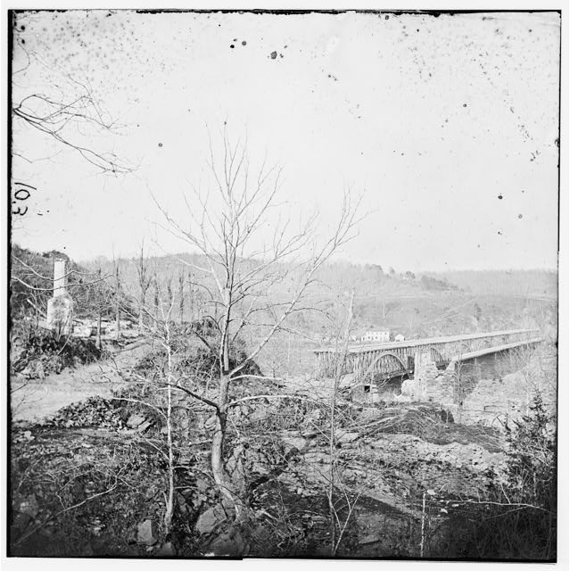 Photo:Washington DC Chain Bridge 1860s Potomac River Bridge View
