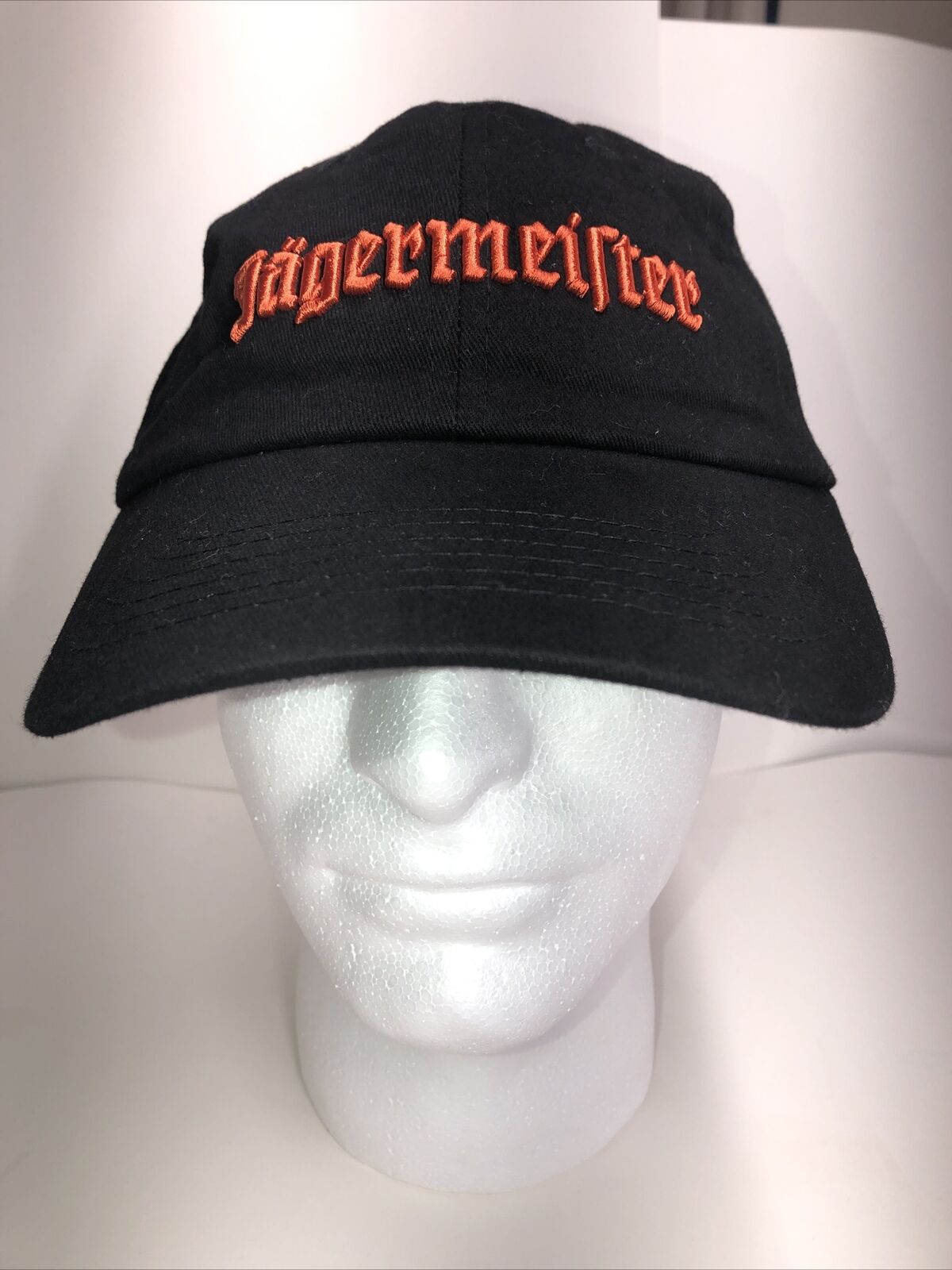 Jagermeister Black Orange Raised Embroidered Logo Adj sz Baseball Ball Cap Hat