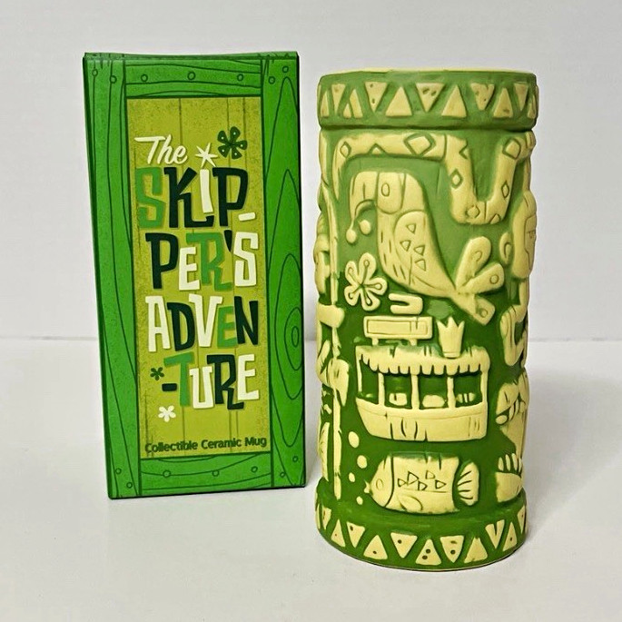 Disney Parks Trader Sam\'s The Skippers Adventure Collectible Mug Green Tiki