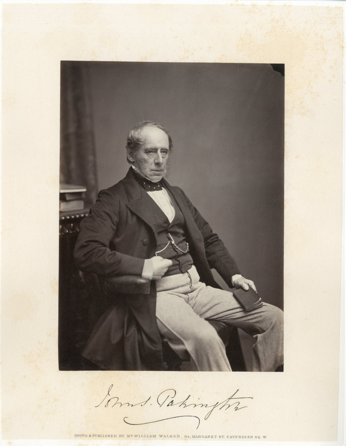 William Walker, John Pakington, British Conservative Politician Vintage Albu