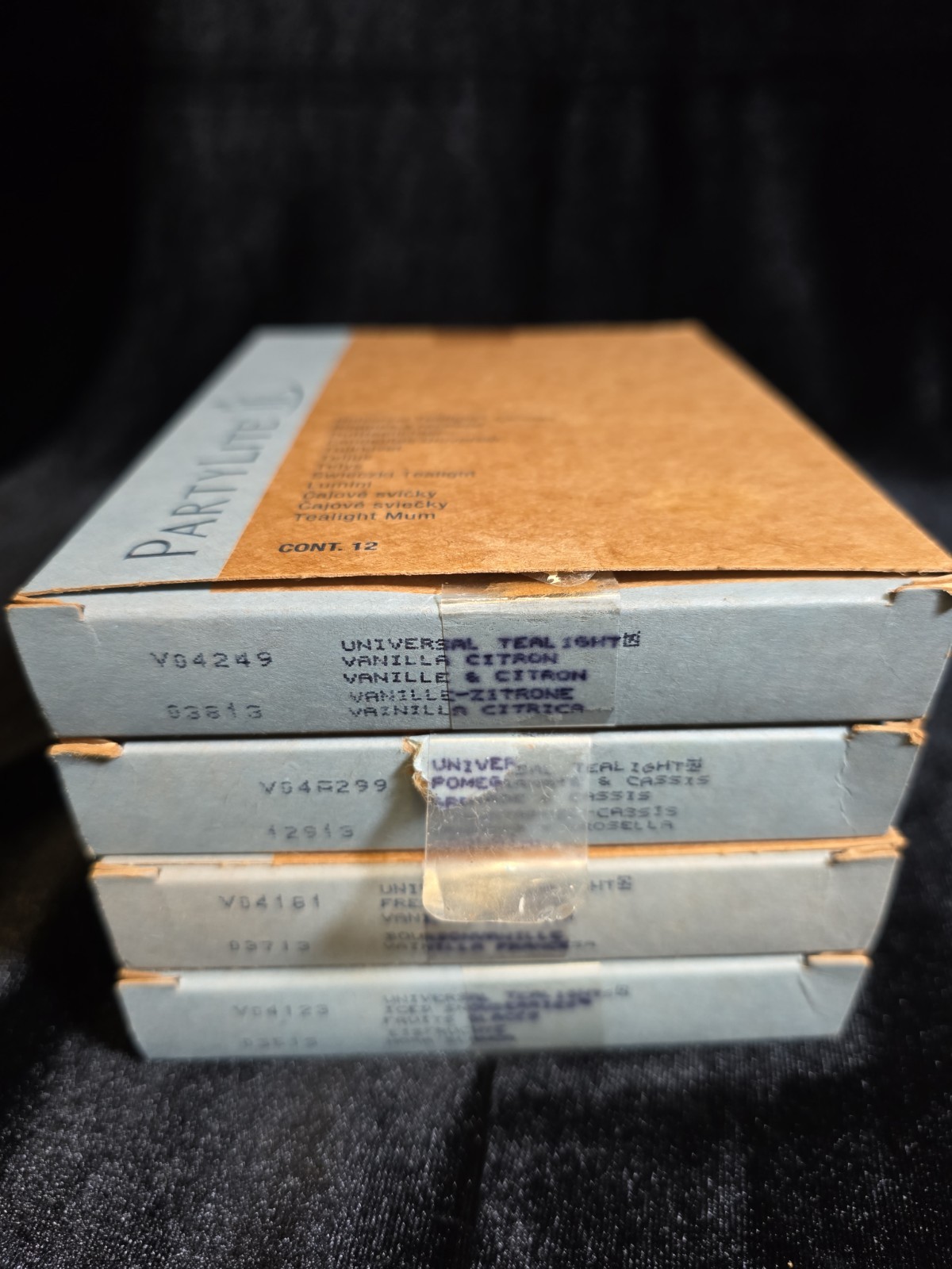 PartyLite Tealight Candles Lot of 4 Boxes (48 Total) See Pictures For Scents PartyLite Tealight Candles Lot of 4 Boxes (48 Total) See Pictures For Scents