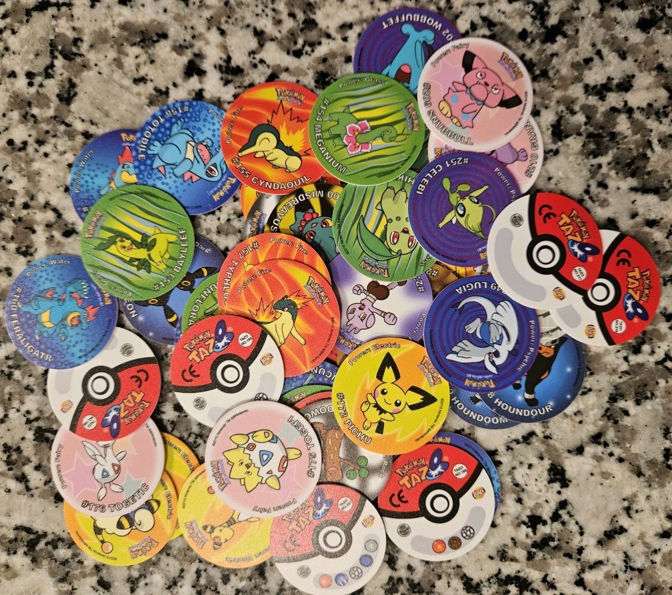 Pokemon Collection Of Tazos 25 Random  Tazos Pokemon Figure Pokemon Pogs Rare