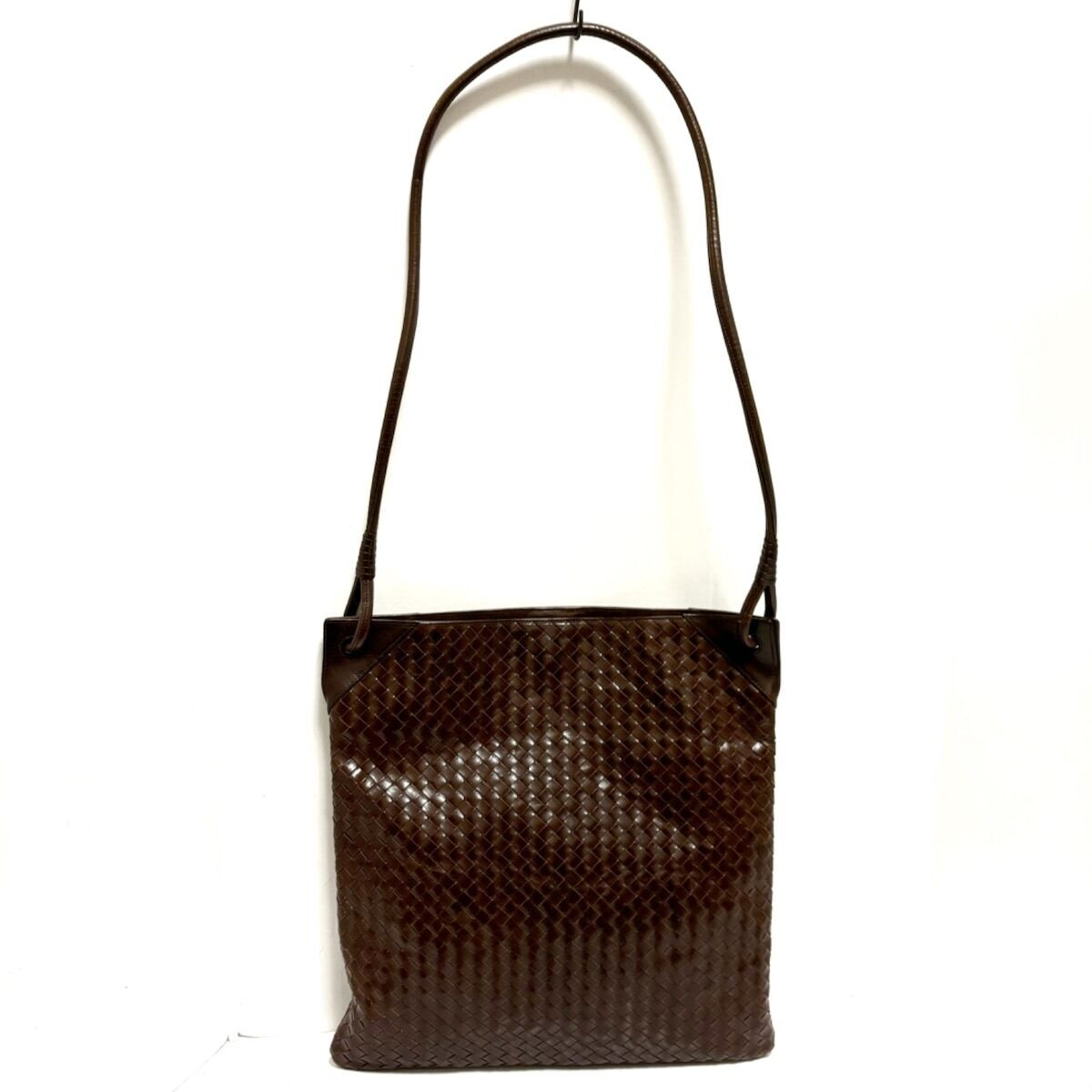 Auth BOTTEGA VENETA Intrecciato - Dark Brown Leather 10391003110EB0 Shoulder Bag