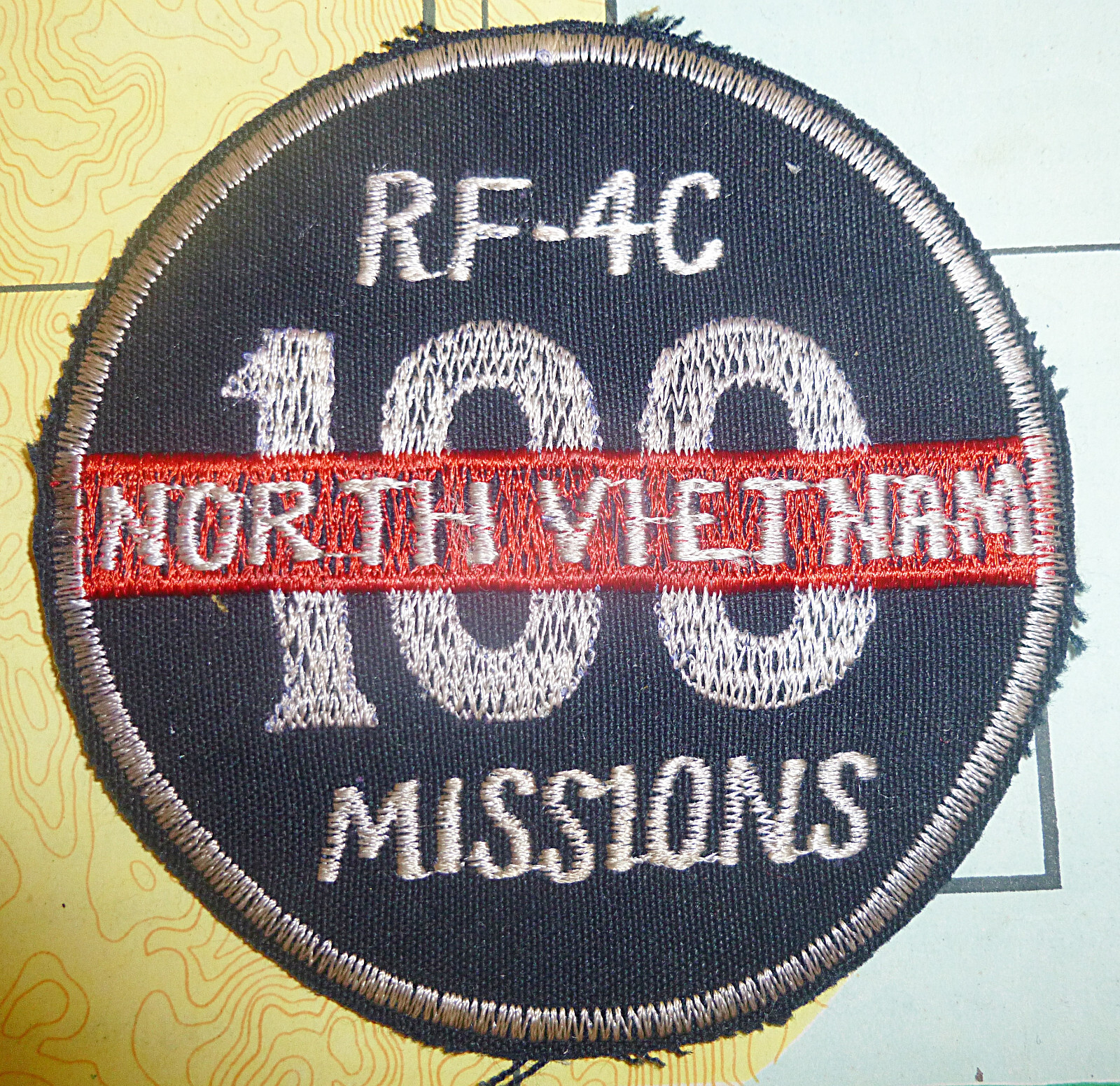 Patch - 100 MISSIONS - OVER NVN - USAF 432nd TFW - RF-4C - Vietnam War - X.171