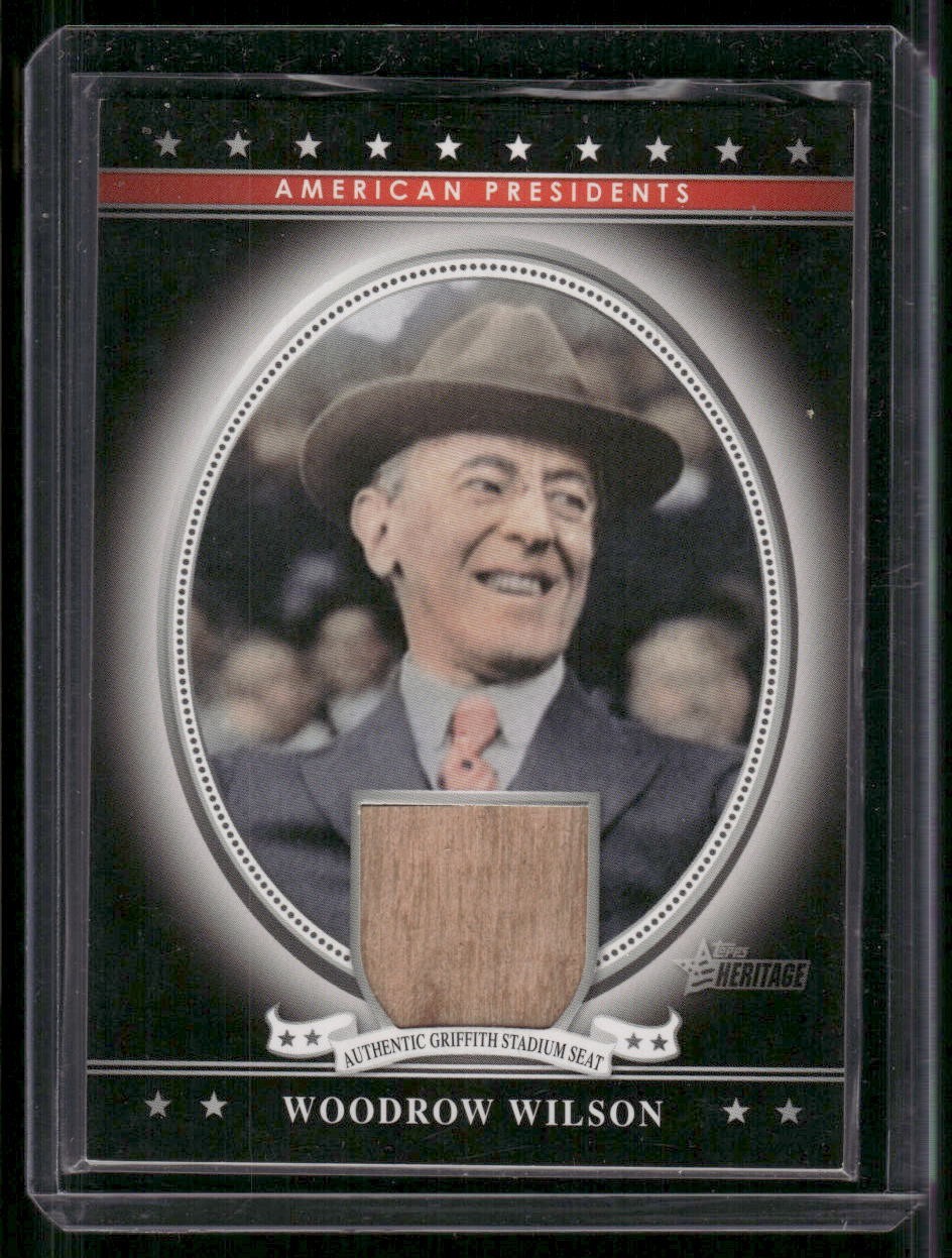Woodrow Wilson 2009 Topps American Heritage Relics Griffith Stadium Seat