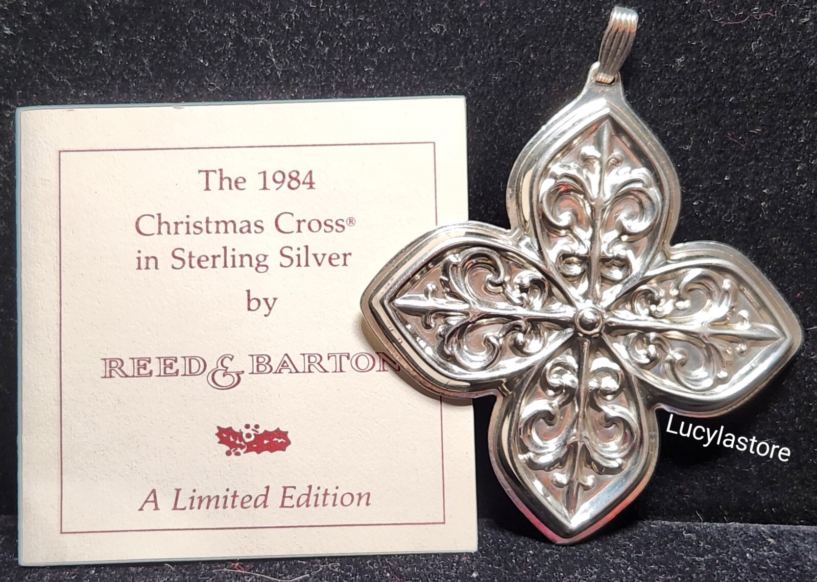 Vintage 1984 Reed & Barton STERLING Silver Pendant Ornament Christmas Cross Vintage 1984 Reed & Barton STERLING Silver Pendant Ornament Christmas Cross