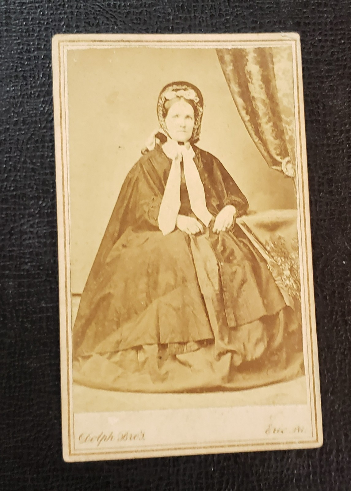 Antique CDV Photo Seated Woman with excellent Revenue Stamp Eire, PA.