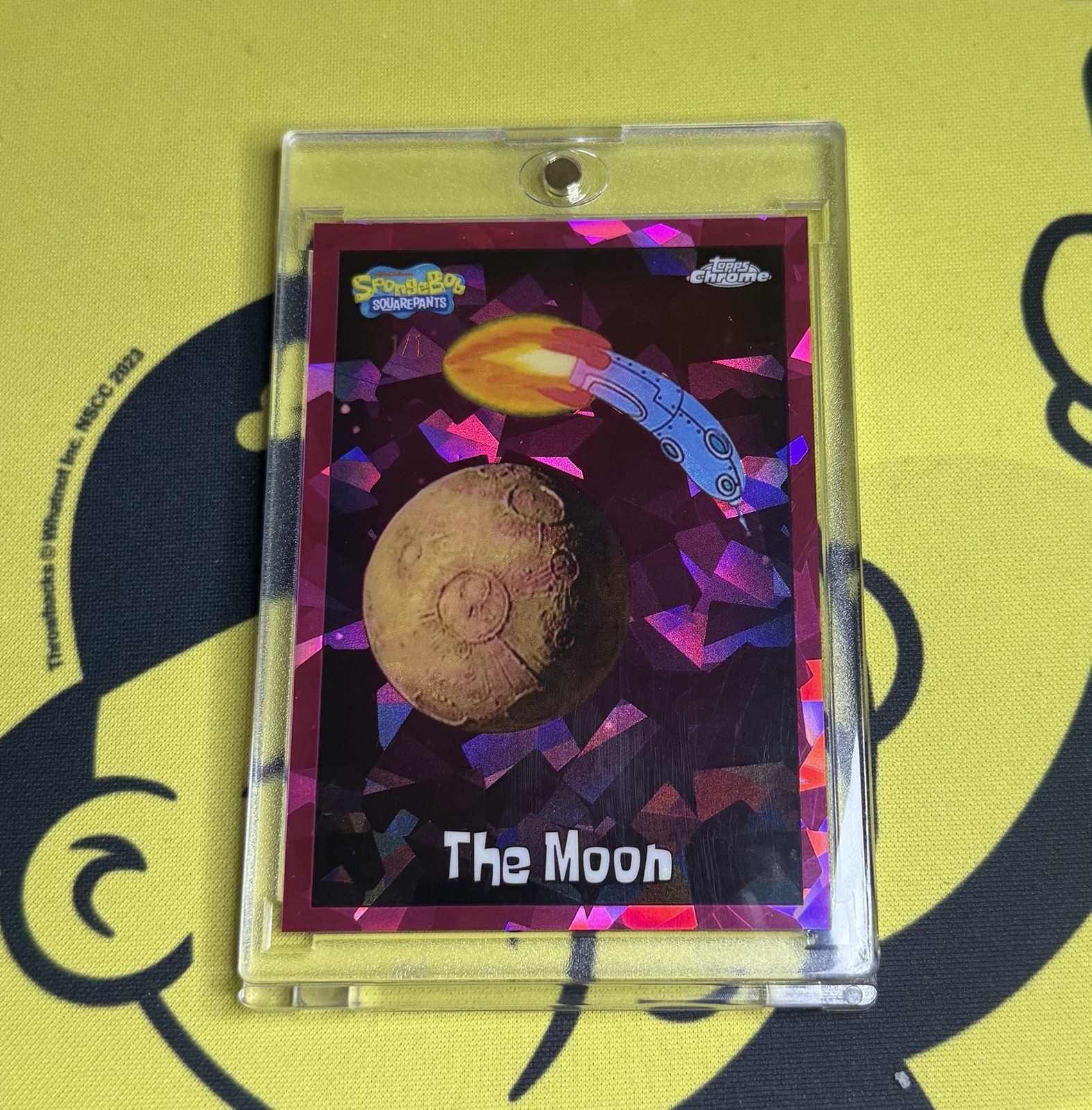 SpongeBob 2025 Topps Chrome Sapphire The Moon Padparadscha 1/1