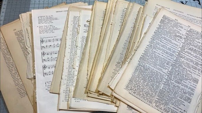 75 Piece Ephemera Mystery Packs Vintage Antique Book pages paper wrapping crafts