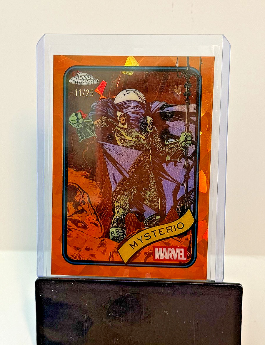 🔥 MYSTERIO Orange SAPPHIRE /25 🔥 HUGE HIT 🔥 2025 Topps Chrome Marvel Sapphire