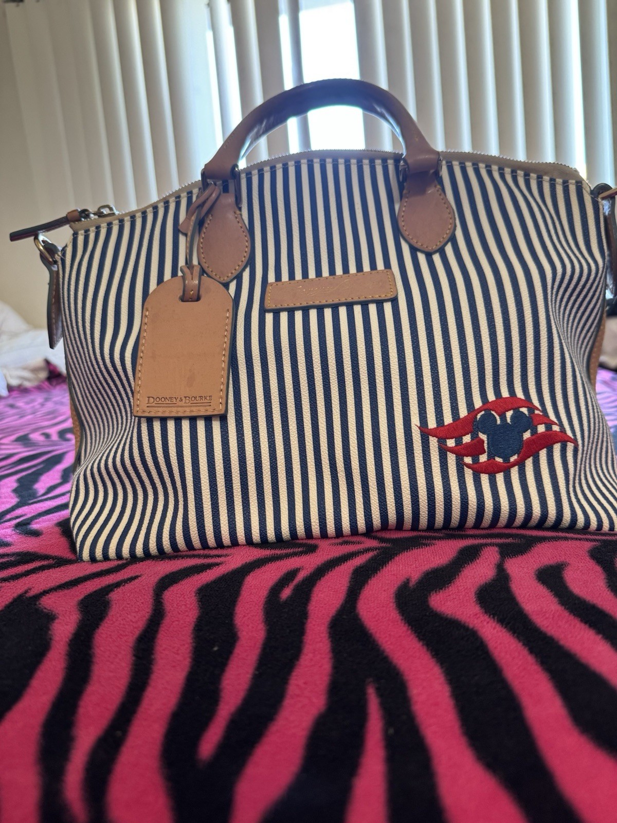 Disney Cruise Line Dooney & Bourke Striped Satchel Bag DCL Wave Retired Vintage