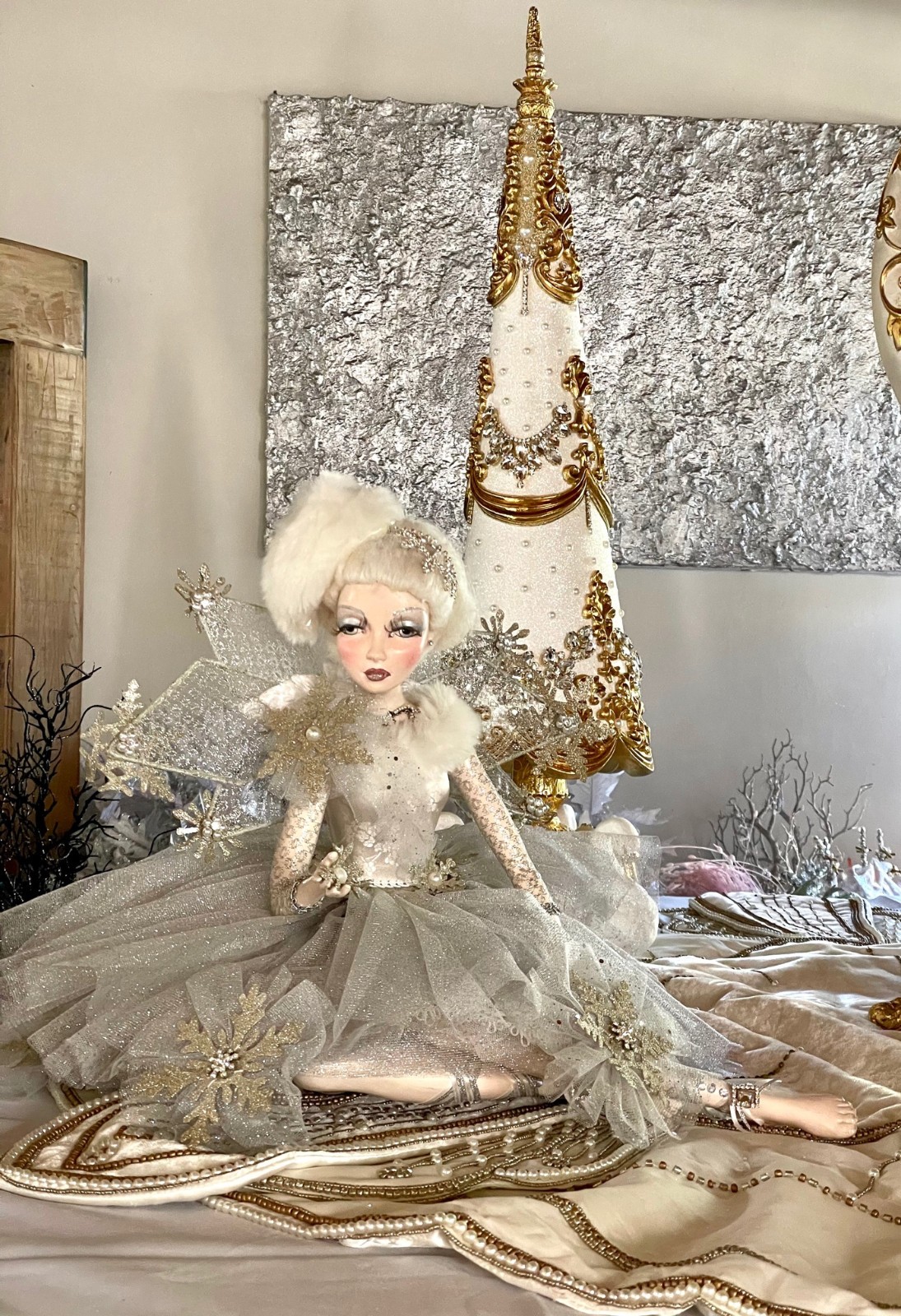 RARE Katherine's Collection Snow Queen Fairy Doll Sitting GLIMMER