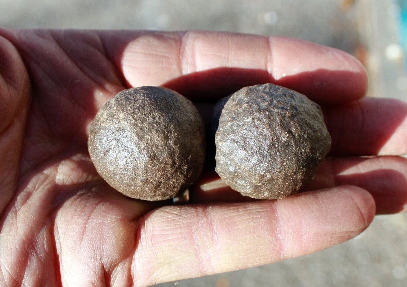 Moqui Marbles • Iron Concretions • One Pair, About 1.50 Moqui Marbles • Iron Concretions • One Pair, About 1.50