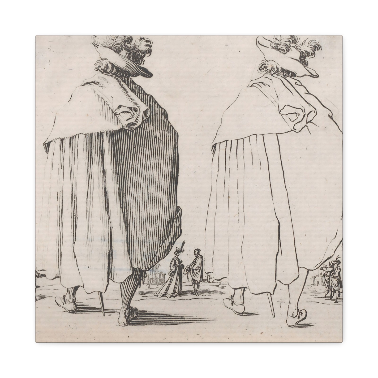 Jacques Callot - L\'Homme au Grand Manteau vu de Dos - Canvas Wall Art