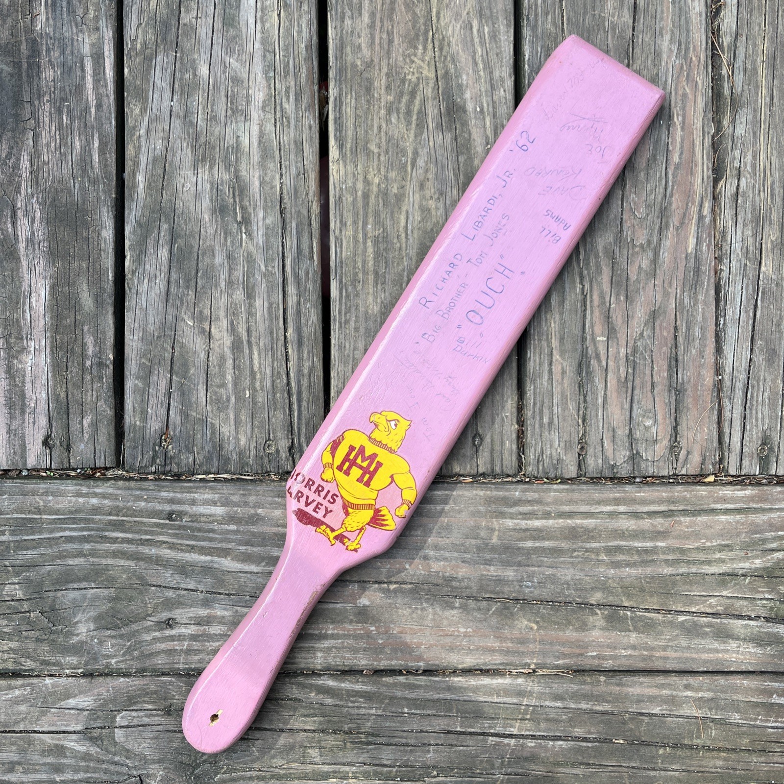 1962 Kappa Sigma Kappa KSK Fraternity Pledge Paddle Morris Harvey College SIGNED