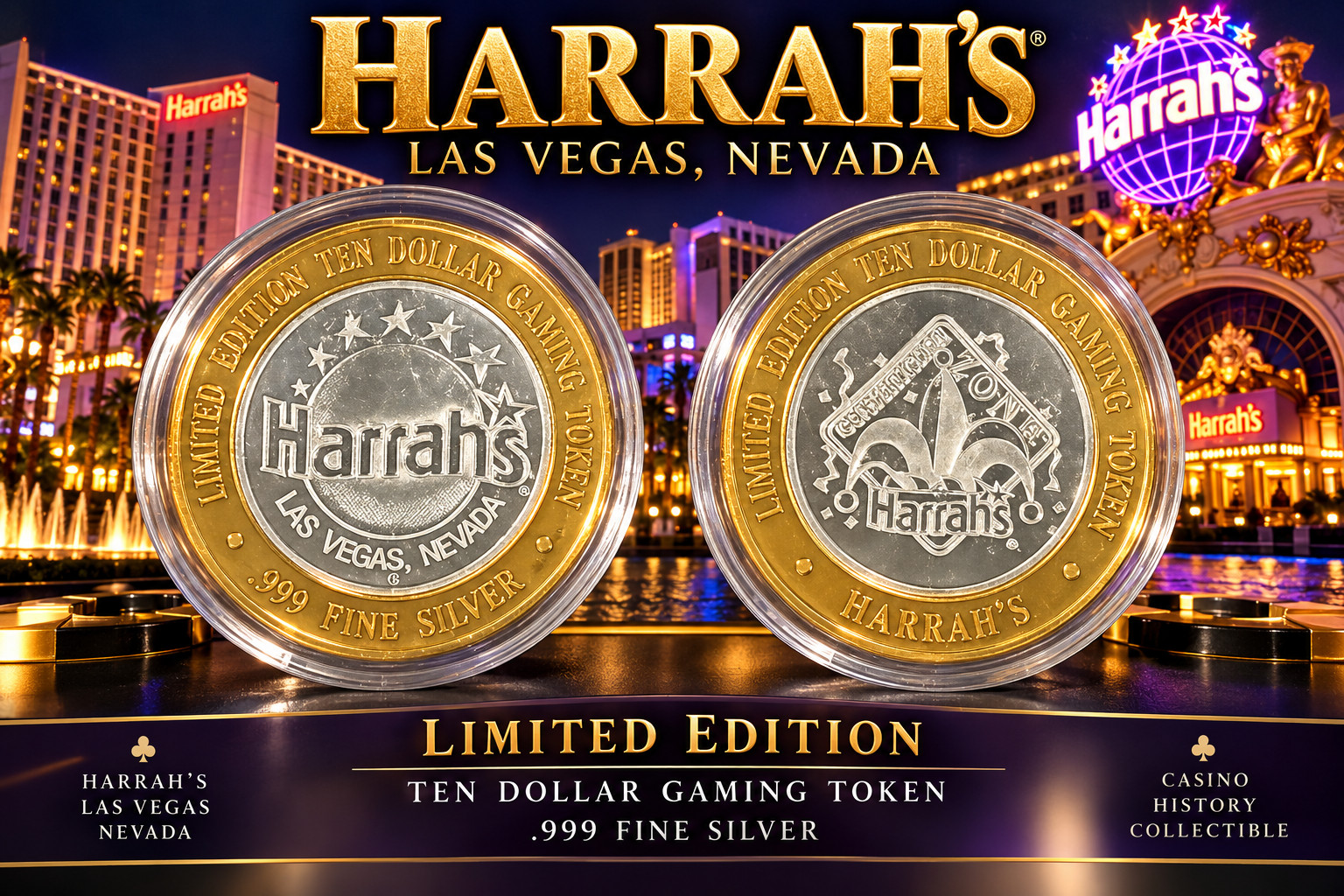 1996 HARRAH\'S LAS VEGAS – CONSTRUCTION ZONE – LIMITED EDITION SILVER STRIKE