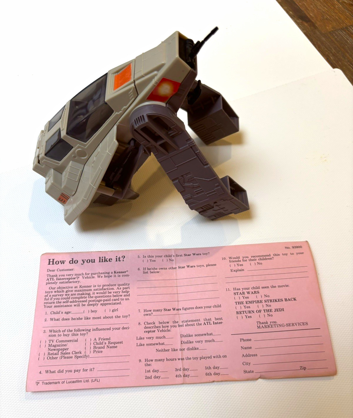 1985 Kenner Star Wars Droids ATL Interceptor Vehicle w/ Box and marketing mailer