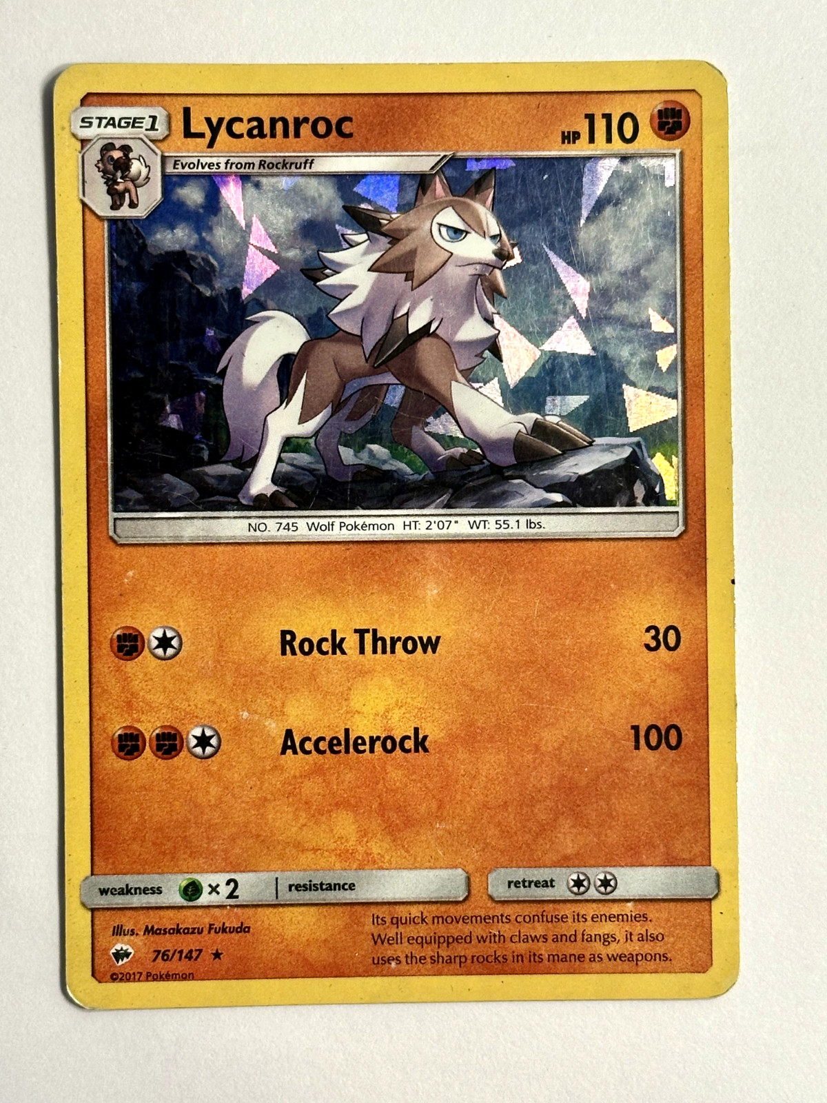 Lycanroc - (Cracked Ice Holo) 076/147 Deck Exclusives Holo