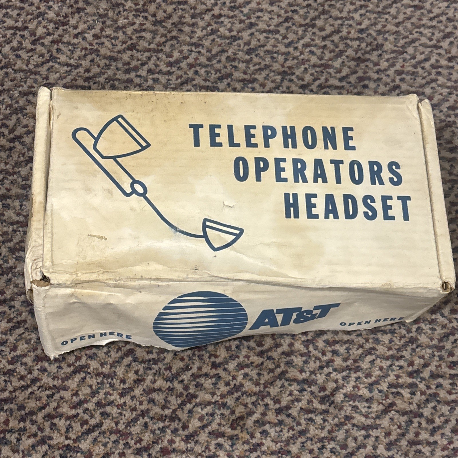 Vintage AT&T Telephone Operators Headset New Old Stock In Box 52L