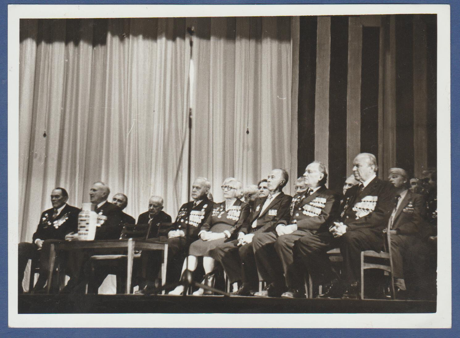 Portrait of military men with combat medals from the WWII Soviet Vintage Photo