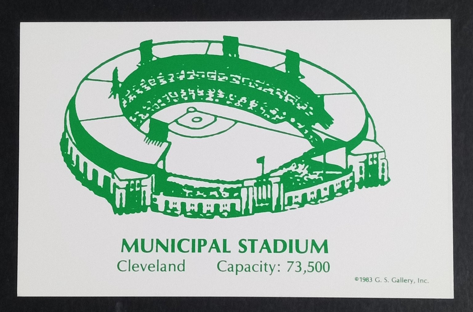 1983 Cleveland Municipal Stadium Postcard Baseball Football Ohio Souvenir