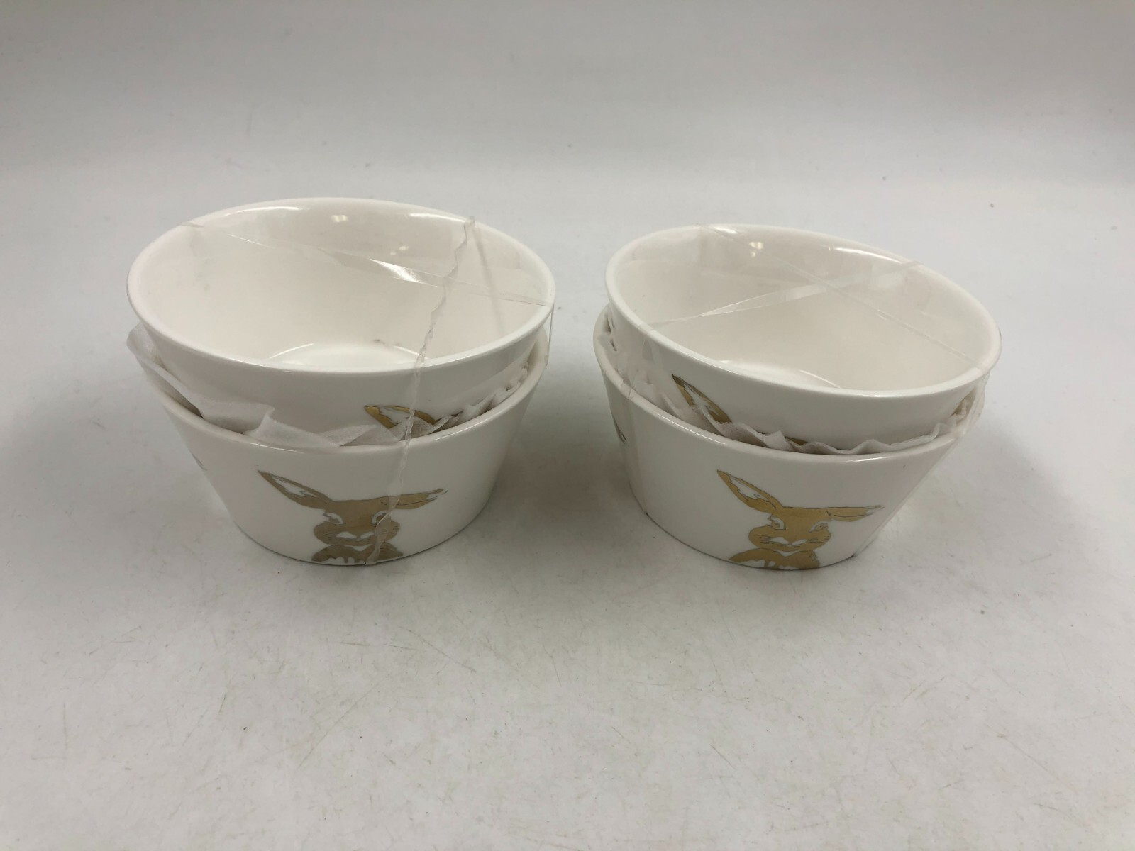 Elegance Ceramic 4in Gold Bunny Bowl Set of 4 AA01B33017