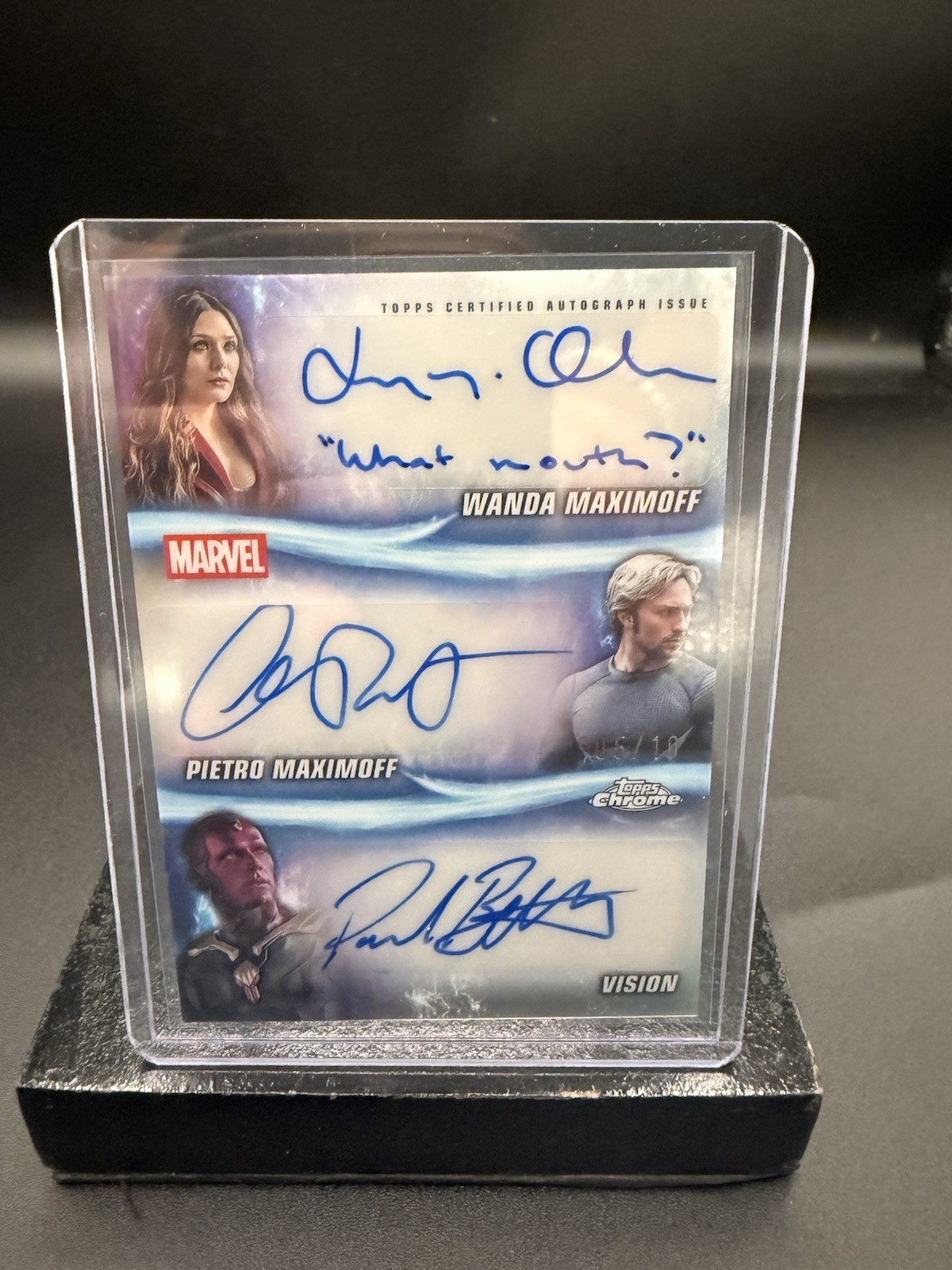 2025 Topps Chrome Marvel Triple Auto Maximoff Pietro Black /10 SSP