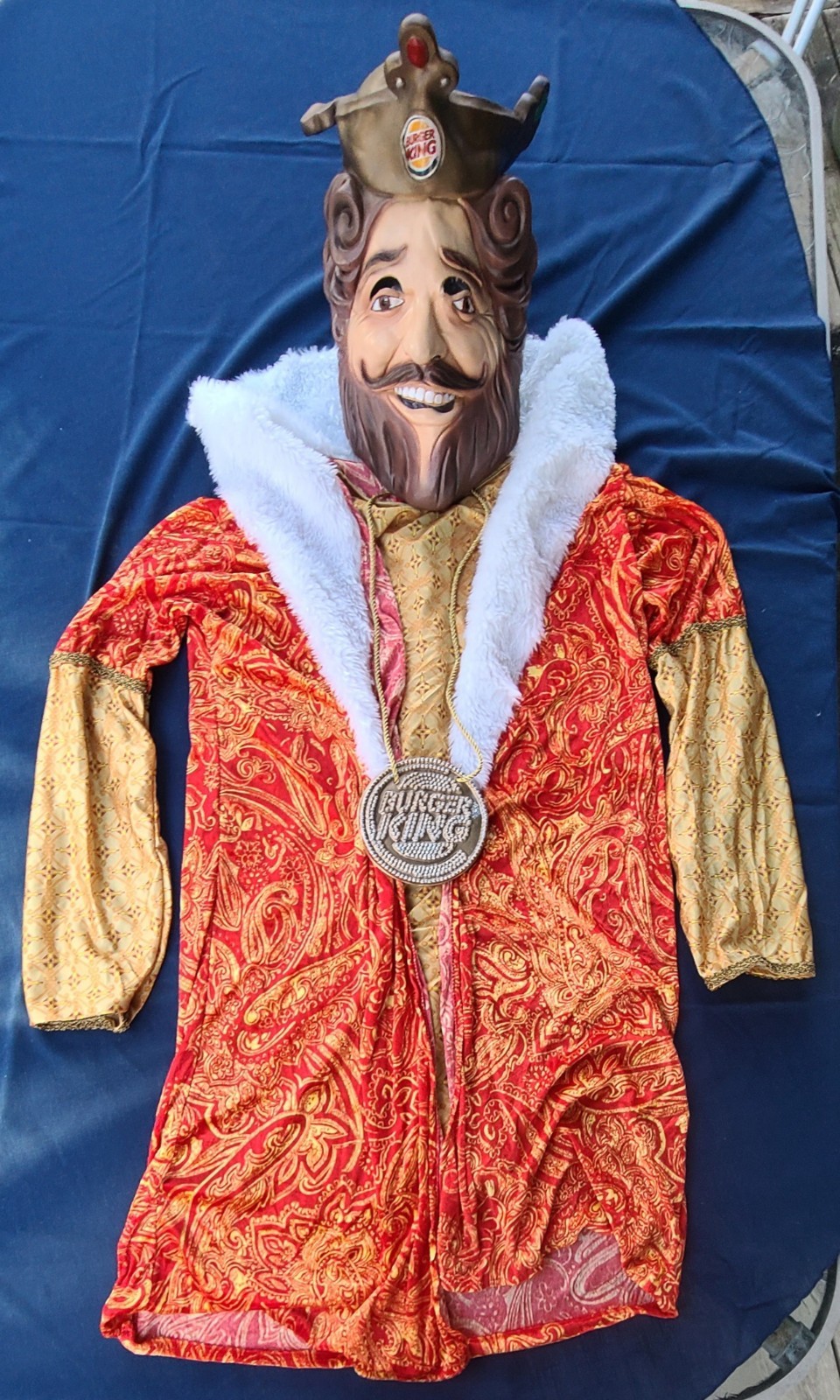 Burger King Adult Halloween Costume Mask, Robe & Medallion - Rubie’s Costume VGC