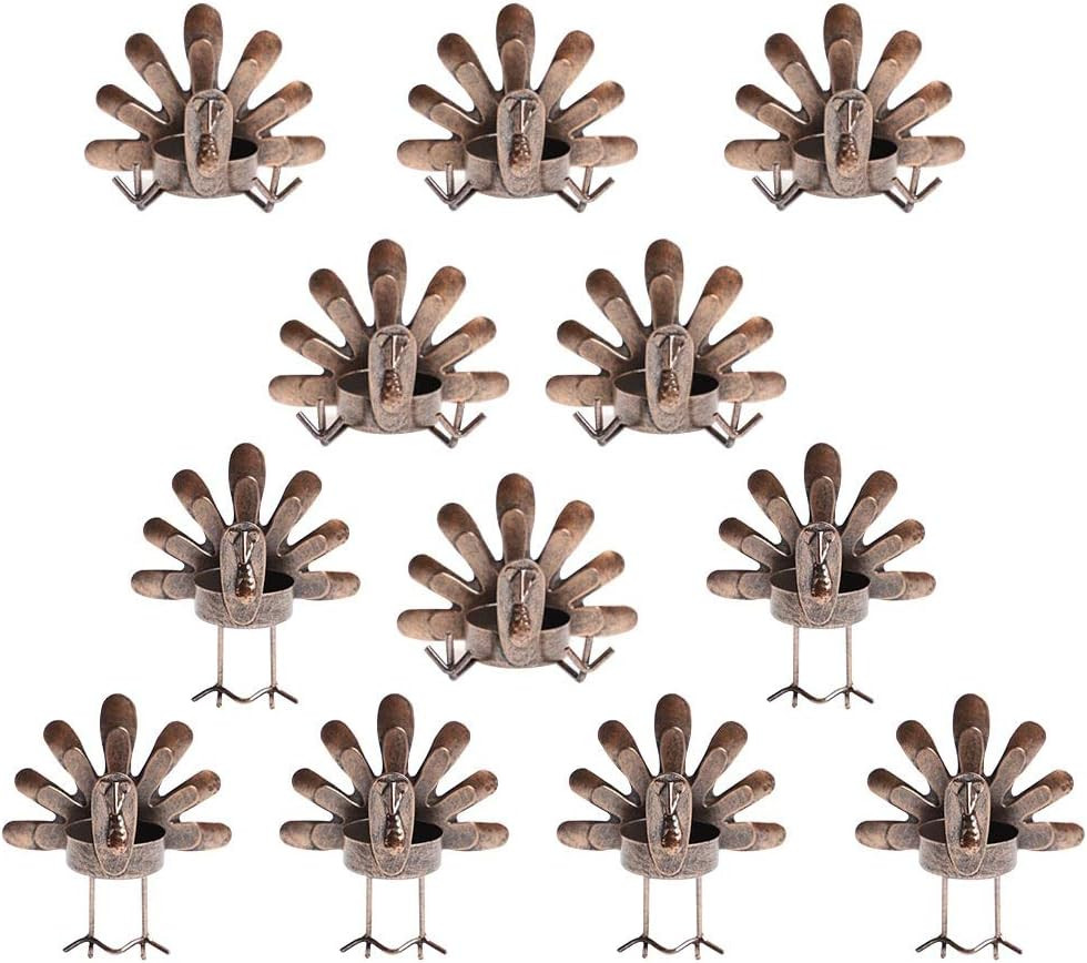 12 Pack Turkey Tealight Candle Holders, Turkey Holders Set