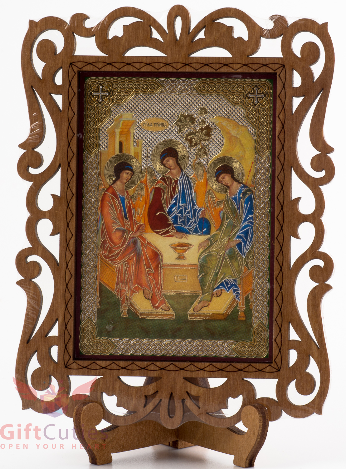 Wooden Christian Icon of Holy Trinity consecrated Святая Троица