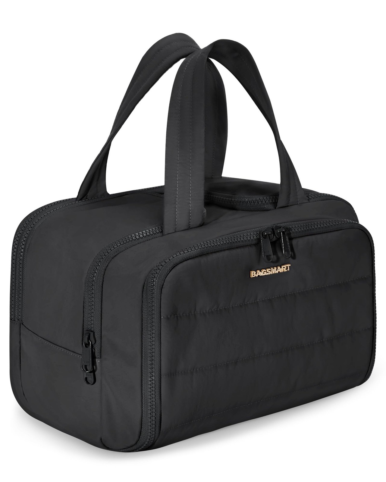 BAGSMART Travel Toiletry Bag, Lightweight 11.8 x 7.3 x 8.3 inches, Black