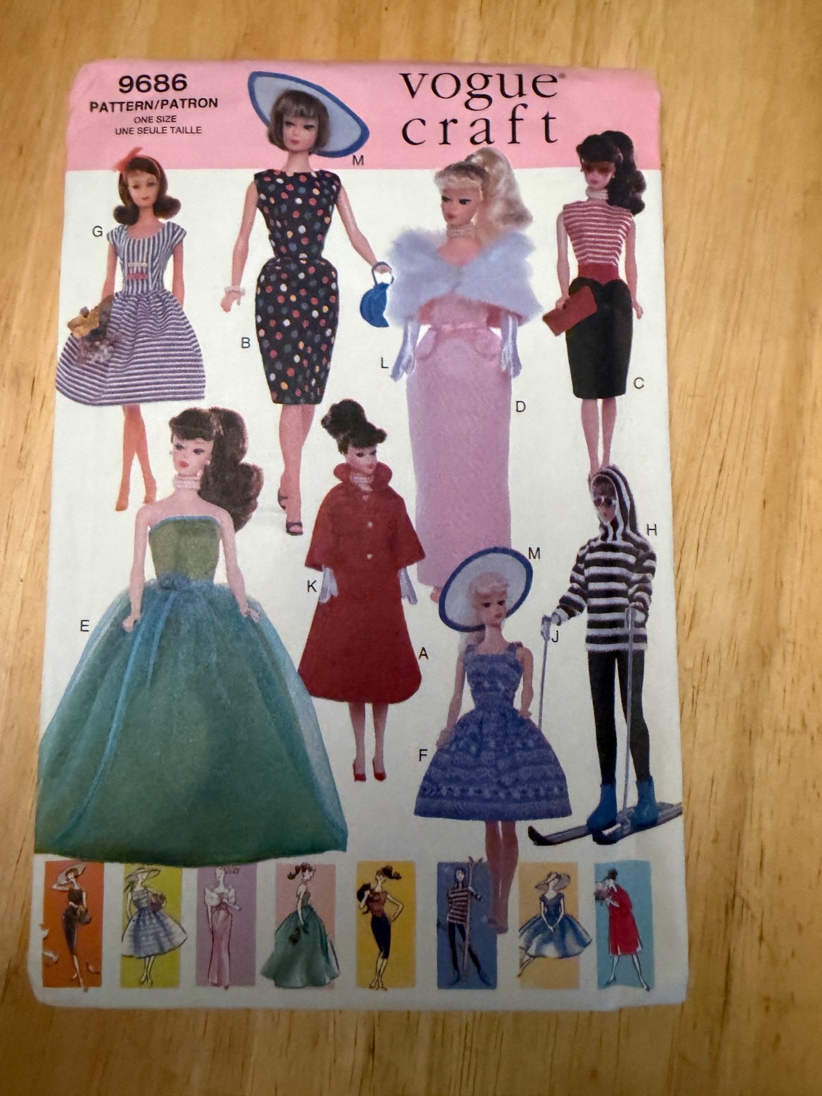 VTG Vogue Craft 9686 Dress Pattern Retro  50\'s Fashion Barbie Doll Uncut