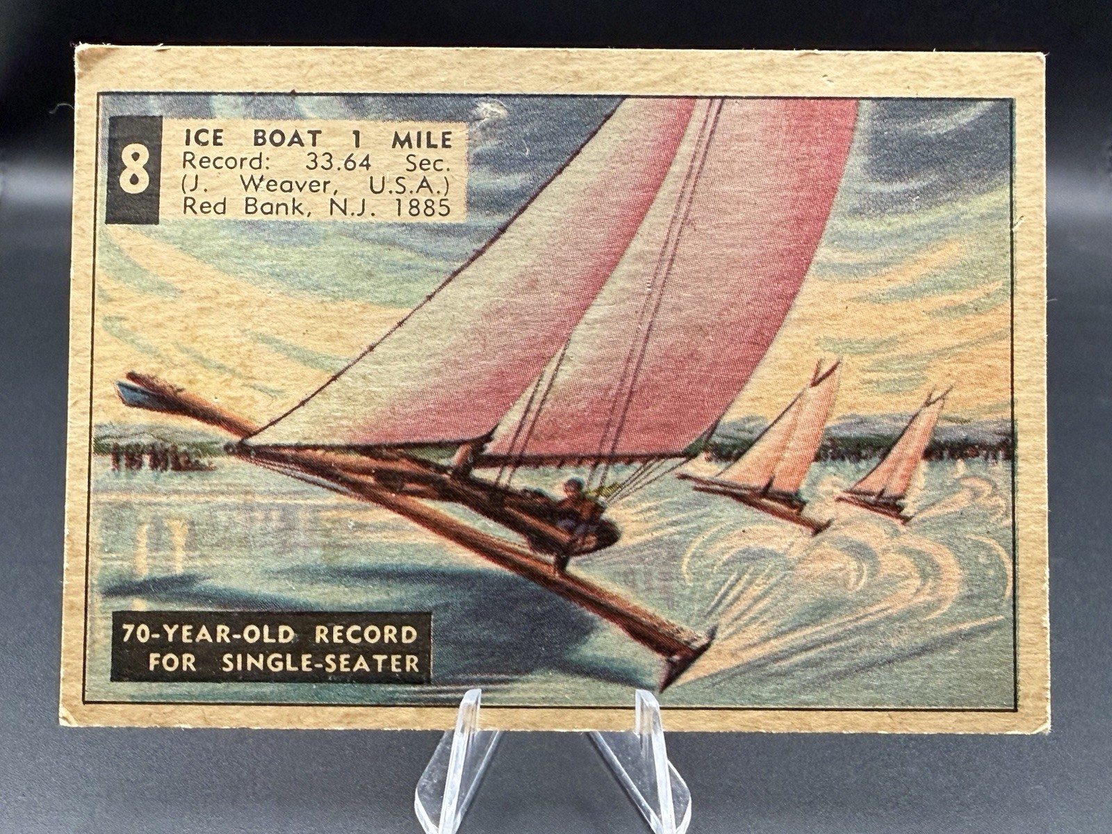1954 Parkhurst Race Against Time Card #8 Ice Boat b2
