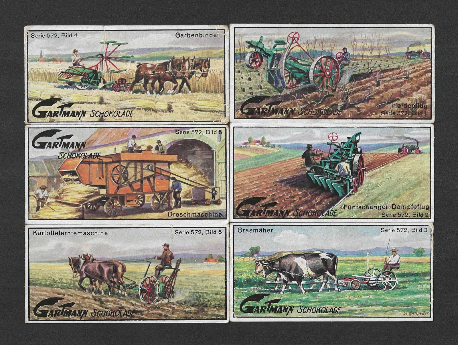 c1924 Gartmann Chocolate Cards Series 772 Album 20 Modern Agricultural Machines