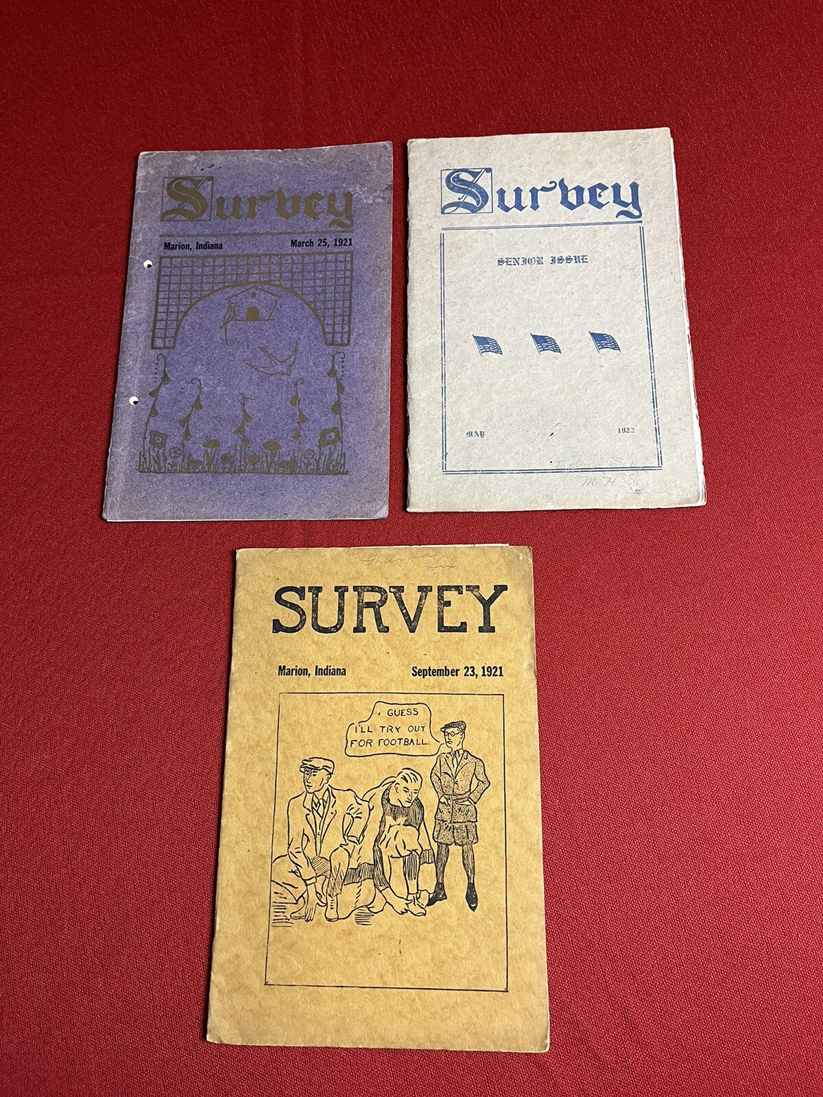 Antique Vintage Marion Indiana Senior High School Survey School Newspaper Lot
