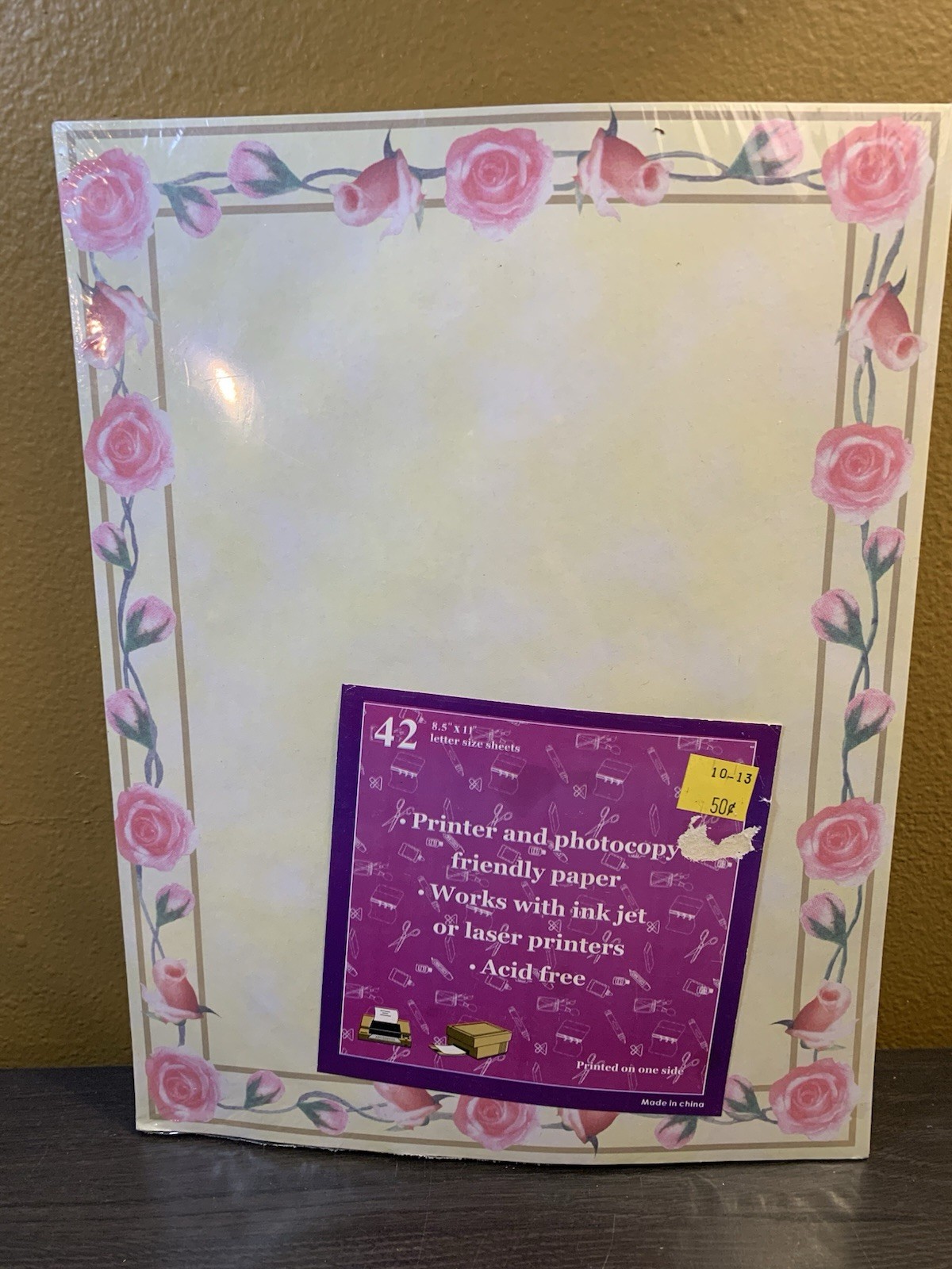 Vintage Gerson Stationary Printer Paper Floral Design 42 Sheets Acid Free