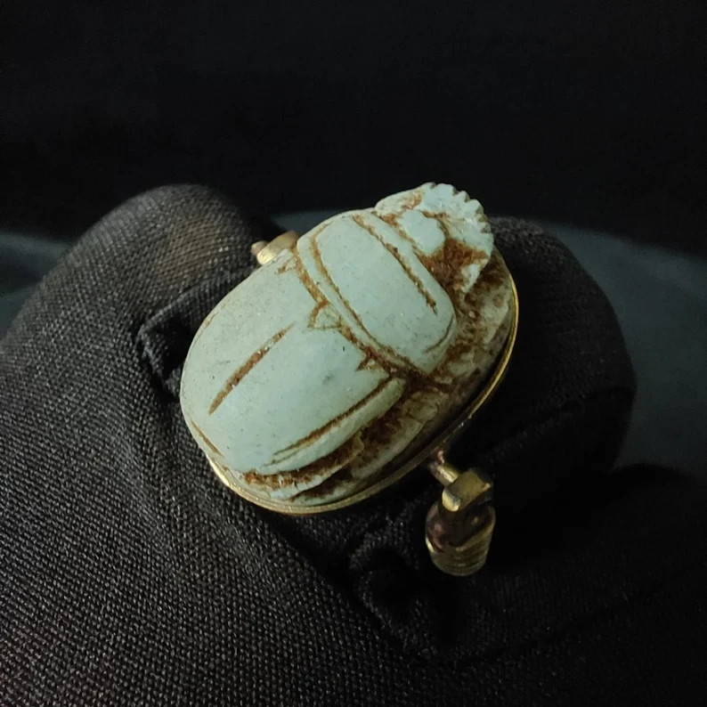 Authentic Ancient Egyptian Antiquities Egyptian Copper scarab Ring Egyptian BC