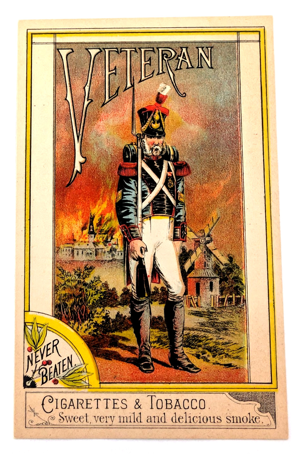 1880s Kinney Veteran Tobacco Cigarettes Victorian Military Advertising