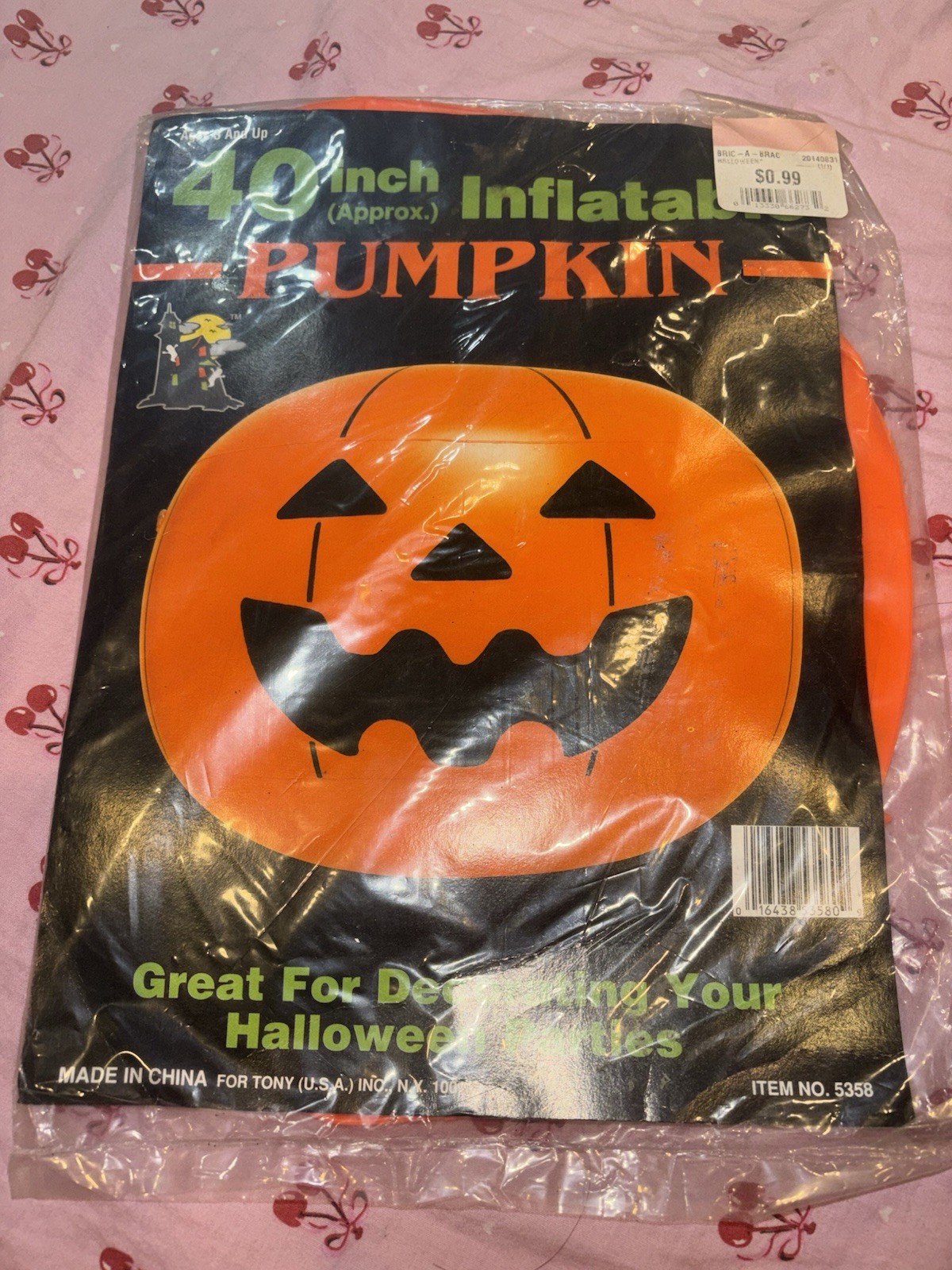 Vintage 40 Inch Inflatable Pumpkin New Never Opened Original Packaging