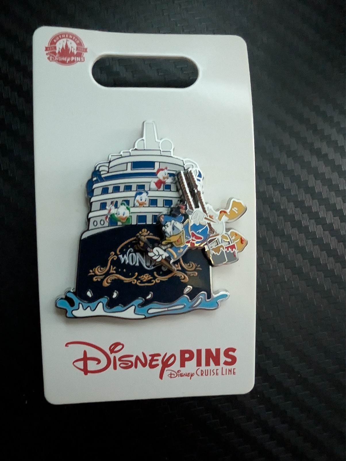 DCL Disney Cruise Line Pin Wonder Ship Donald Heuy, Duey, Louie Stern Moving DCL Disney Cruise Line Pin Wonder Ship Donald Heuy, Duey, Louie Stern Moving