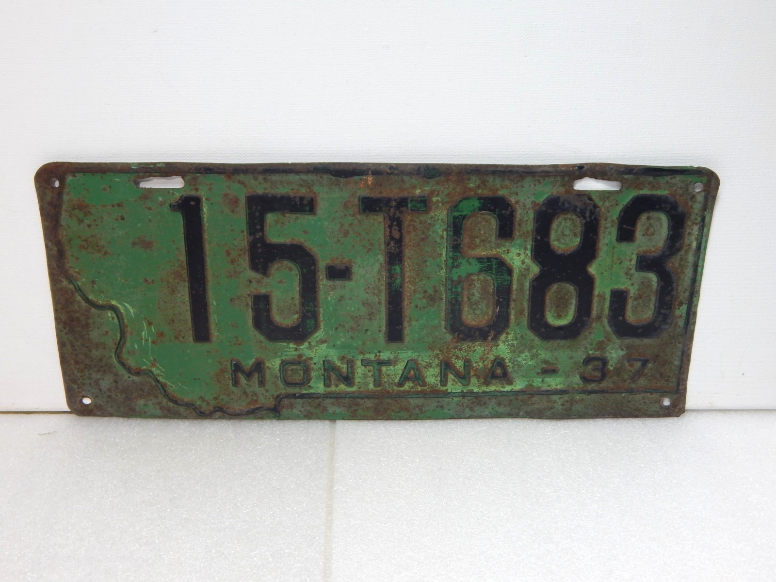 1937 MONTANA license plate, vintage antique car tag