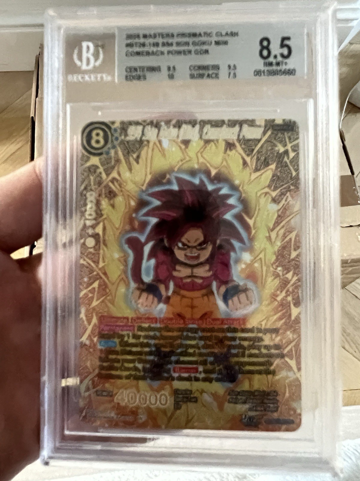 Dragon ball card game BT28-148 GDR - SS4 Son Goku Mini Comeback Power, BGS 8.5