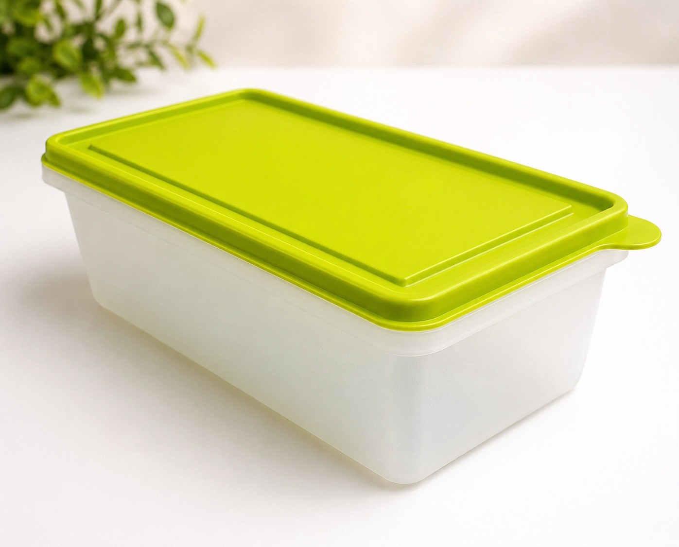 Tupperware Stak N Stor Refrigerator Storage Container Lime Green Seal 9.25 Cups