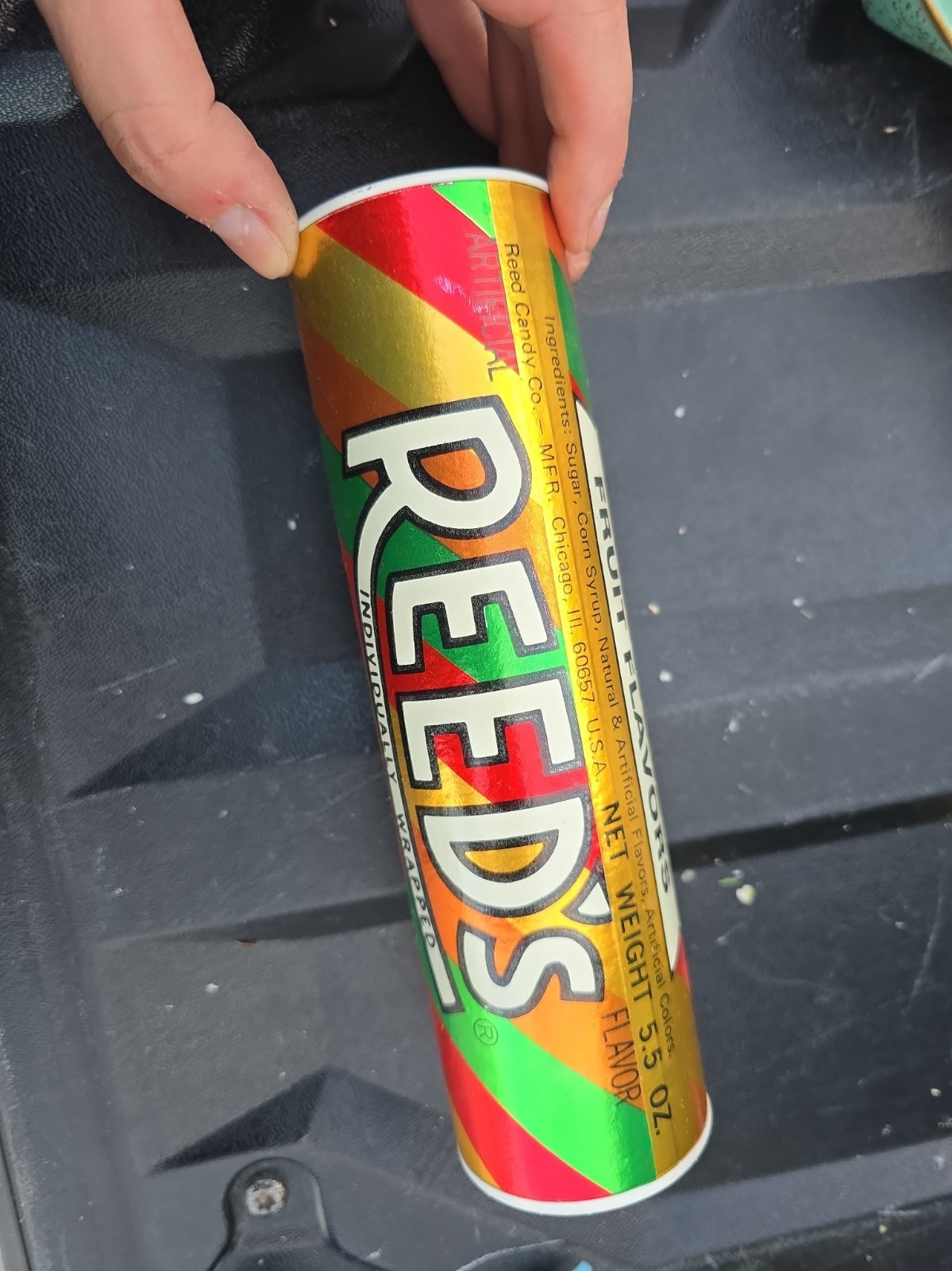 VINTAGE REED'S WRAPPED CANDY TUBE BANK ADVERTISING Some Wear