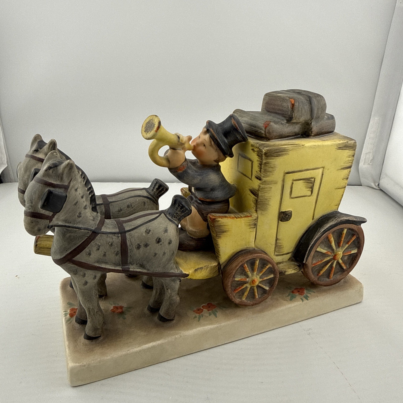 Goebel Hummel Figurine #226 The Mail Is Here Stagecoach 1952 Western Germany Goebel Hummel Figurine #226 The Mail Is Here Stagecoach 1952 Western Germany