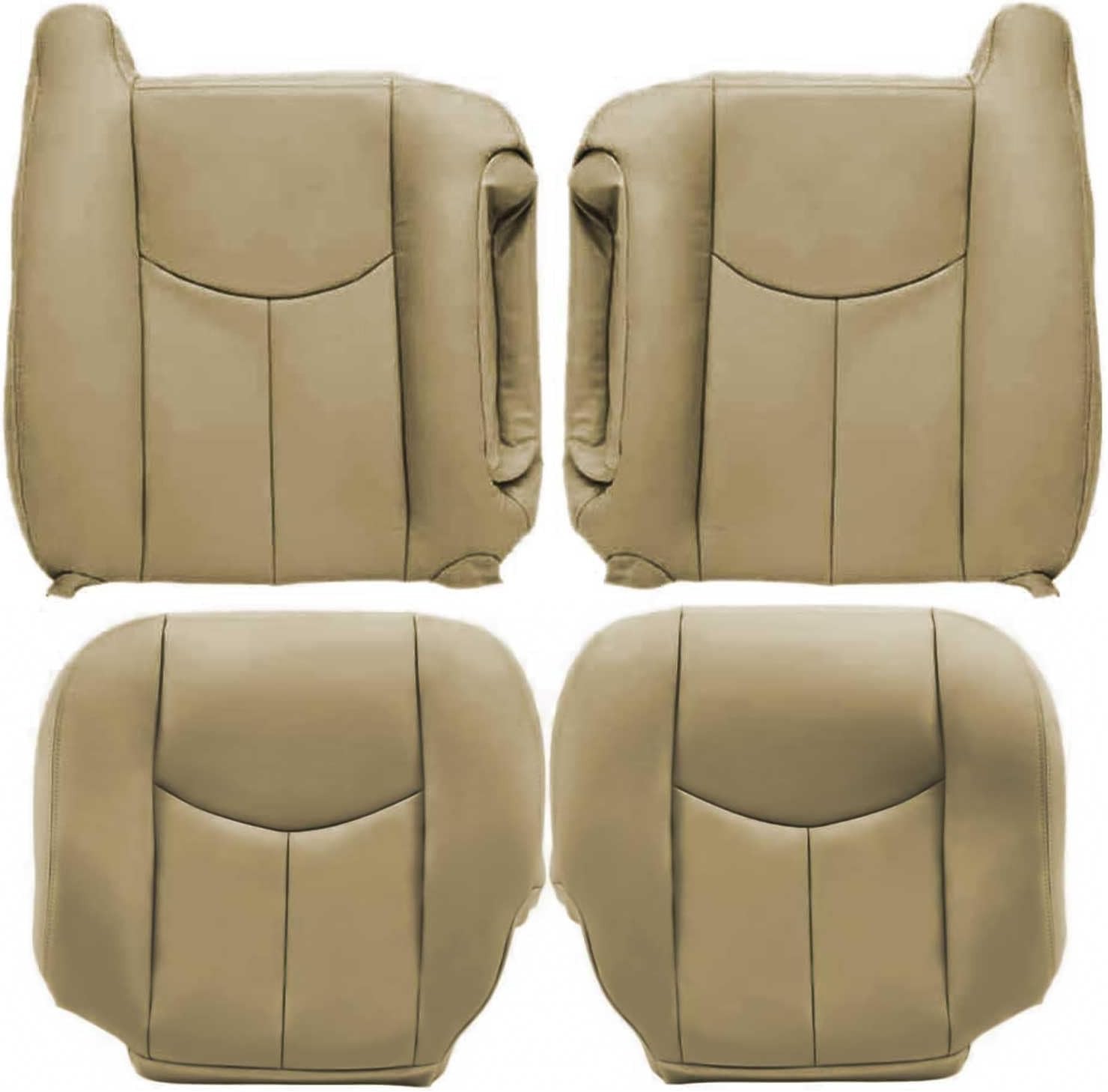 4PCS Tan Seat Covers Fit for Chevy Tahoe GMC Yukon Sierra 2003-2006