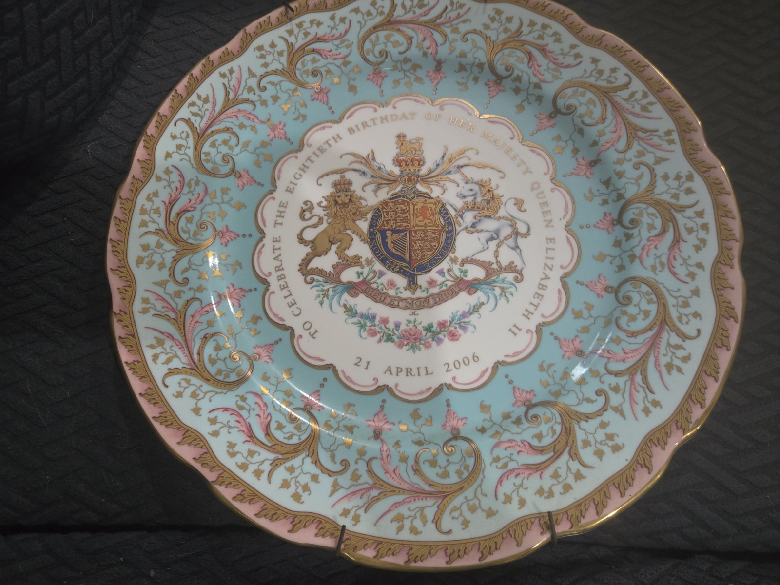 Queen Elizabeth II Limited Edition Plate 80th Jubilee Royal Collection Trust