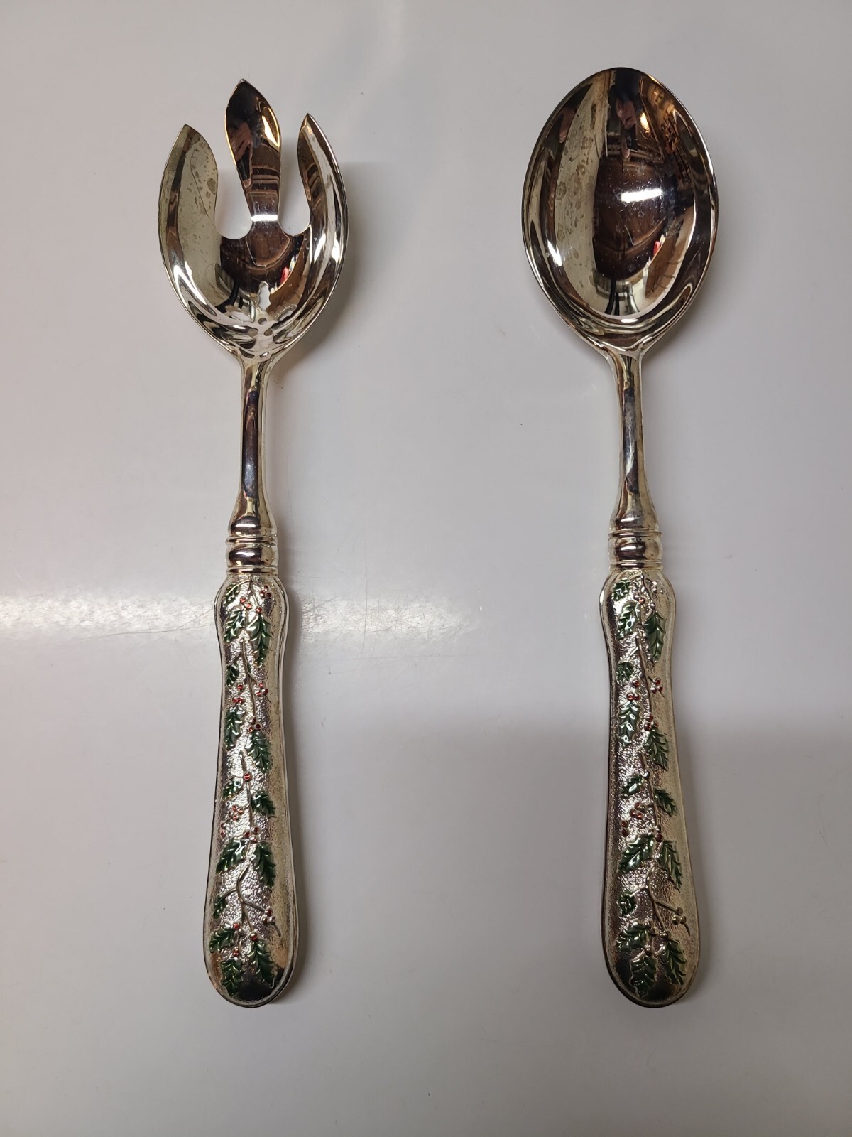 Vintage Godinger Christmas Silverplate & Rhinestone Serving Set