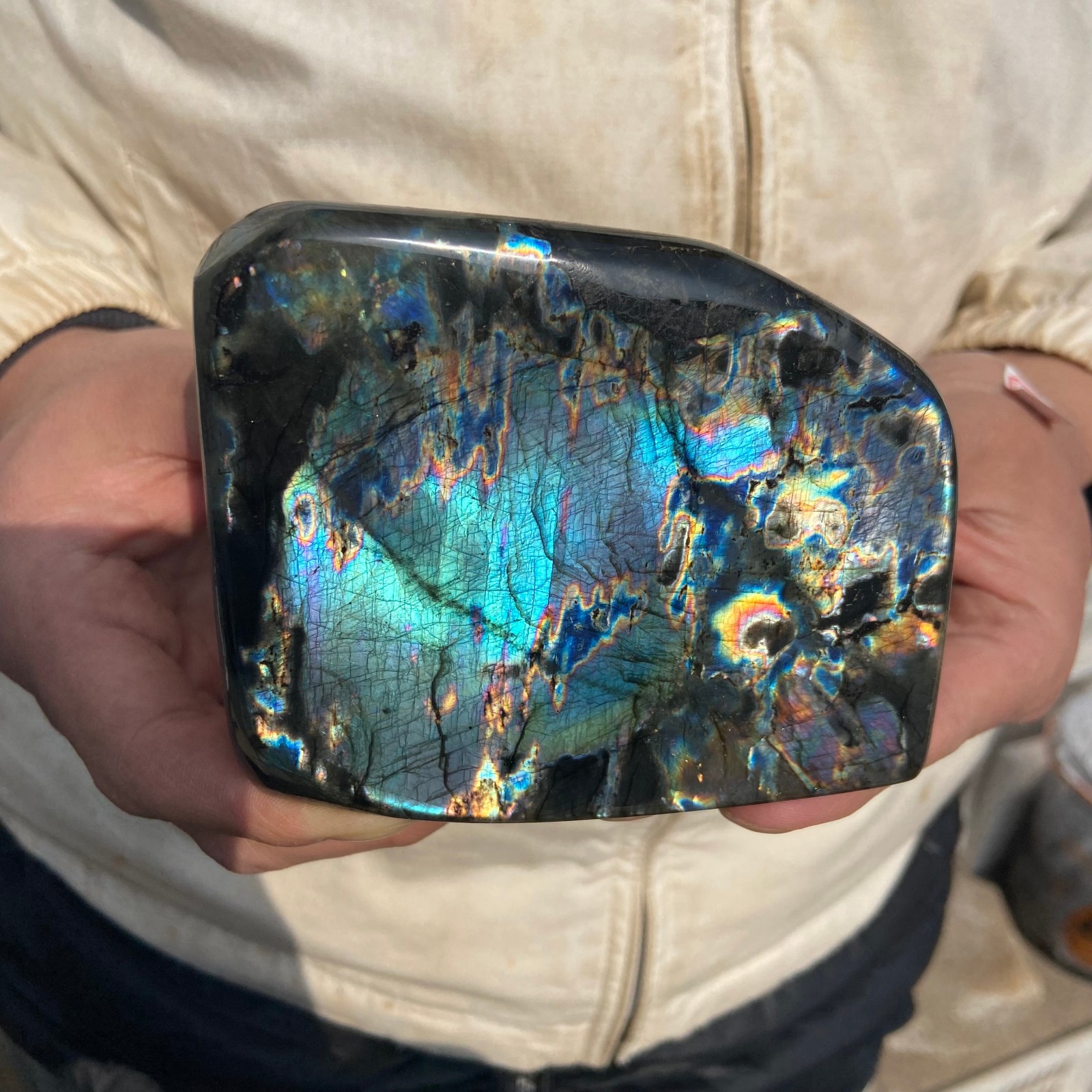 2lb Rare Natural Gorgeous Labradorite Quartz Crystal Stone Specimen Healing